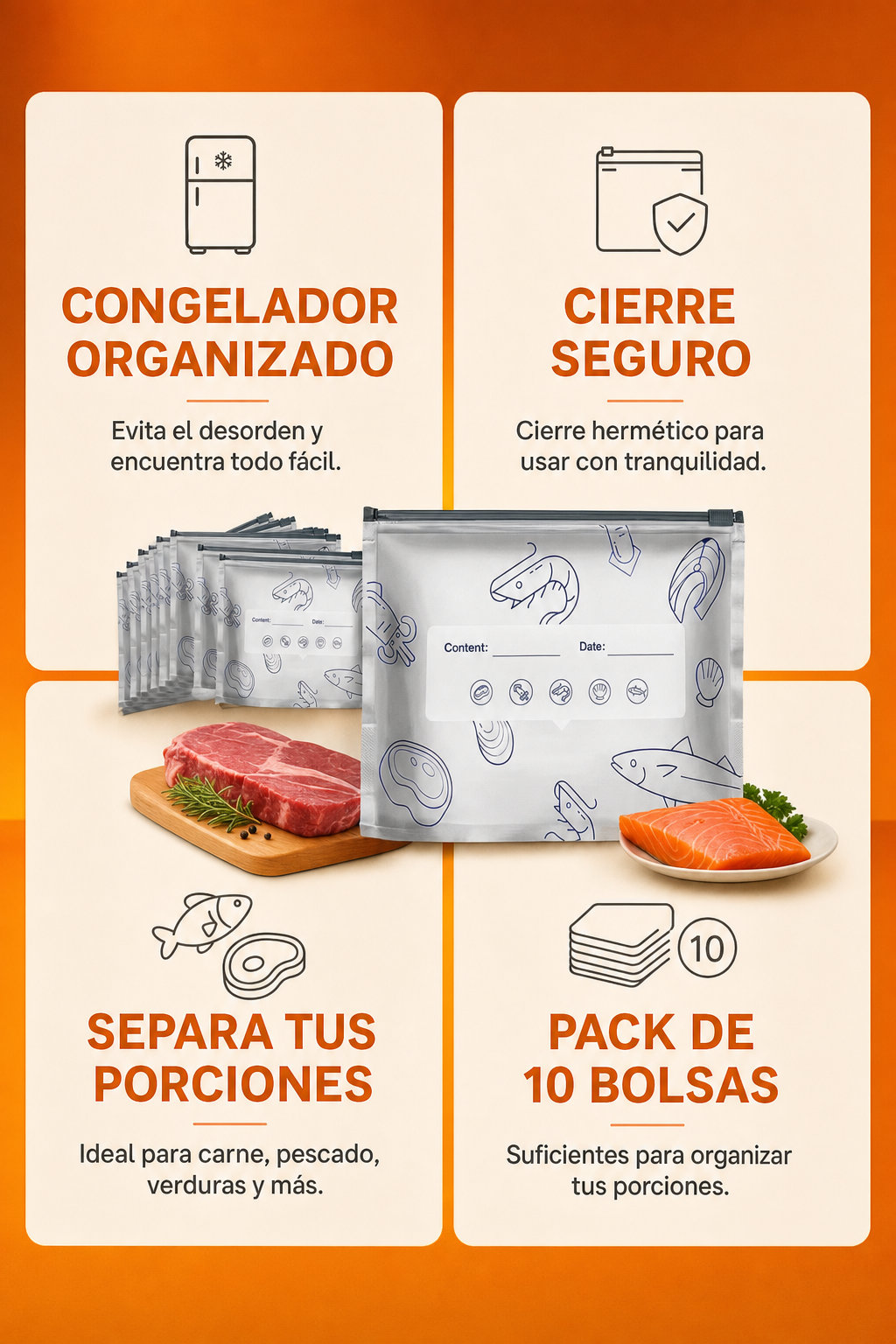 Beneficios de las bolsas para congelador