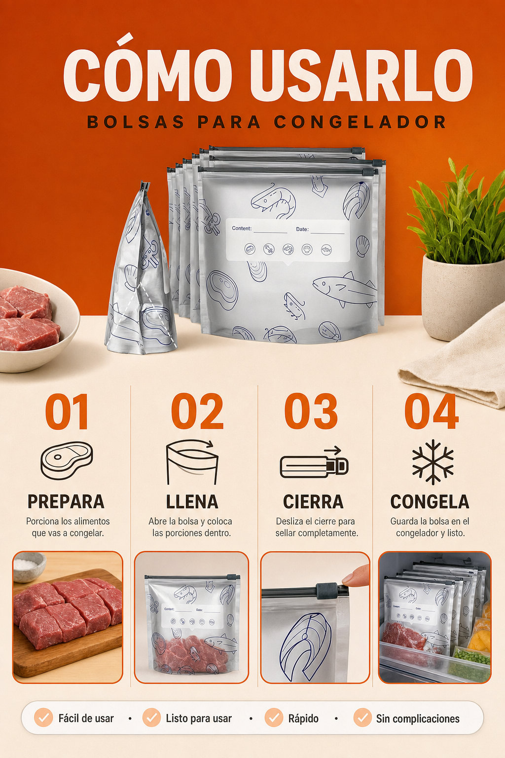 Cómo usar las bolsas